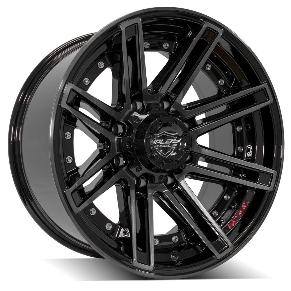 4PLAY Gen2 4P08 20x10 8x180mm -24et in Gloss Black w/ Brushed Face & Tinted Clear