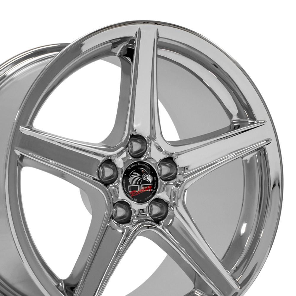 18" Replica Wheel FR06B Fits Ford Mustang Saleen 18x10 Chrome Wheel