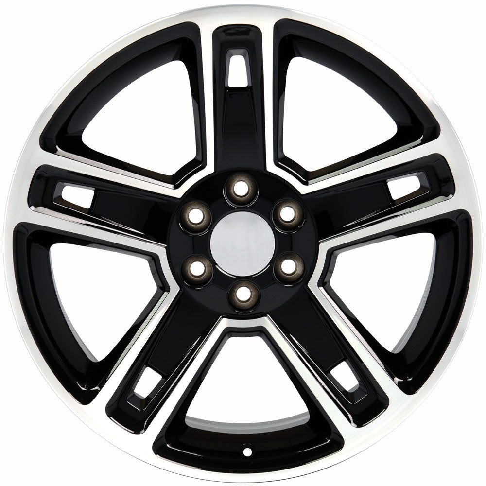 22 Inch Black and Machine Five Spoke GM Replica Wheel