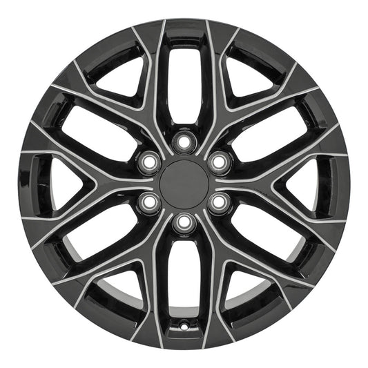 24 Inch Gloss Black Milled Snowflake GM Replica Wheel