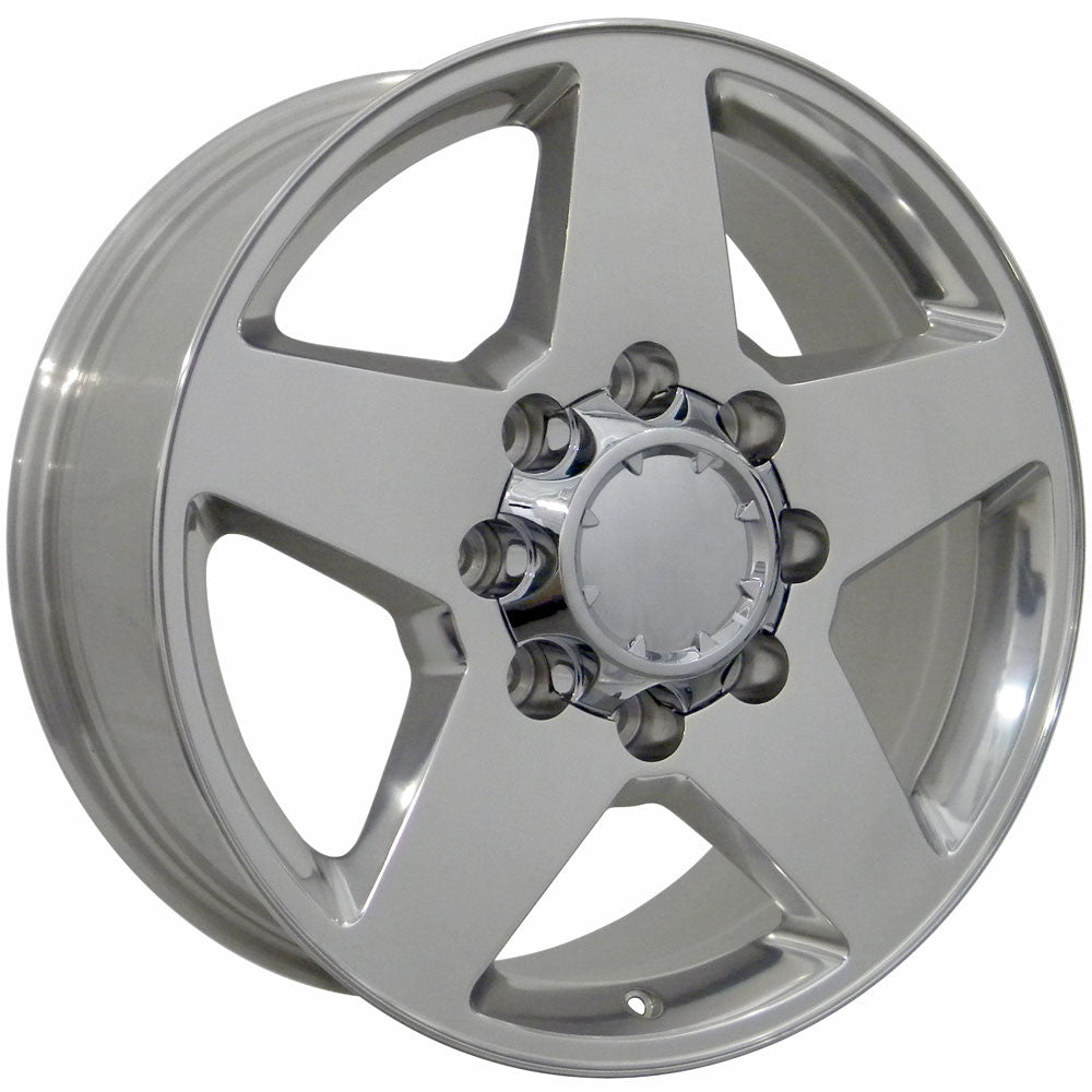 20 Inch Polished Five Spoke 8 Lug 8-180 GM Replica Wheel