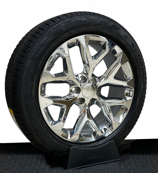 22 Inch Chrome Snowflake GM Replica Wheel with Pirelli Tire