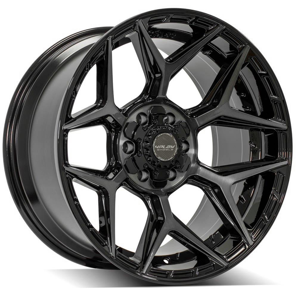 4PLAY Gen3 4P06 20x10 6x135mm & 6x5.5" -18et in Gloss Black w/ Brushed Face & Tinted Clear