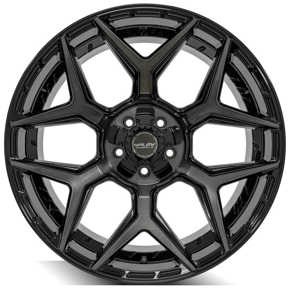 4PLAY Gen3 4P06 22x10 5x5" & 5x5.5" -18et in Gloss Black w/ Brushed Face & Tinted Clear