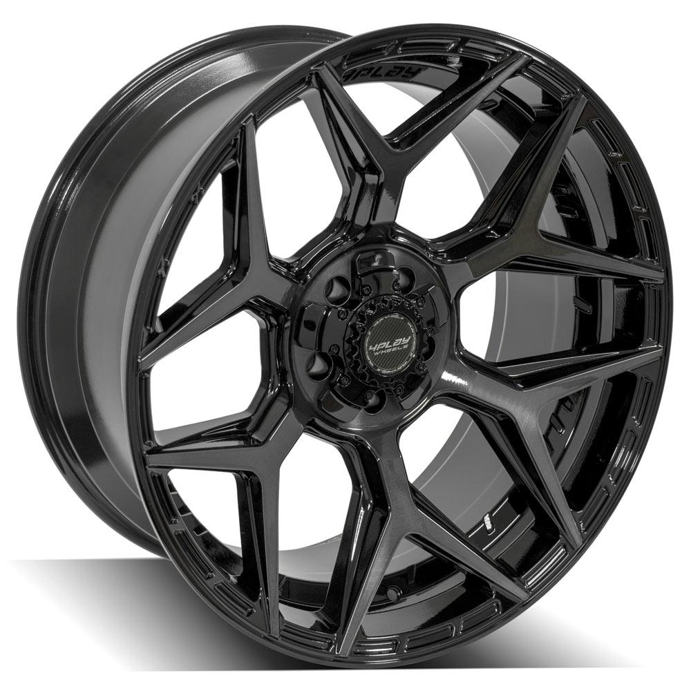 4PLAY Gen3 4P06 22x10 5x5" & 5x5.5" -18et in Gloss Black w/ Brushed Face & Tinted Clear