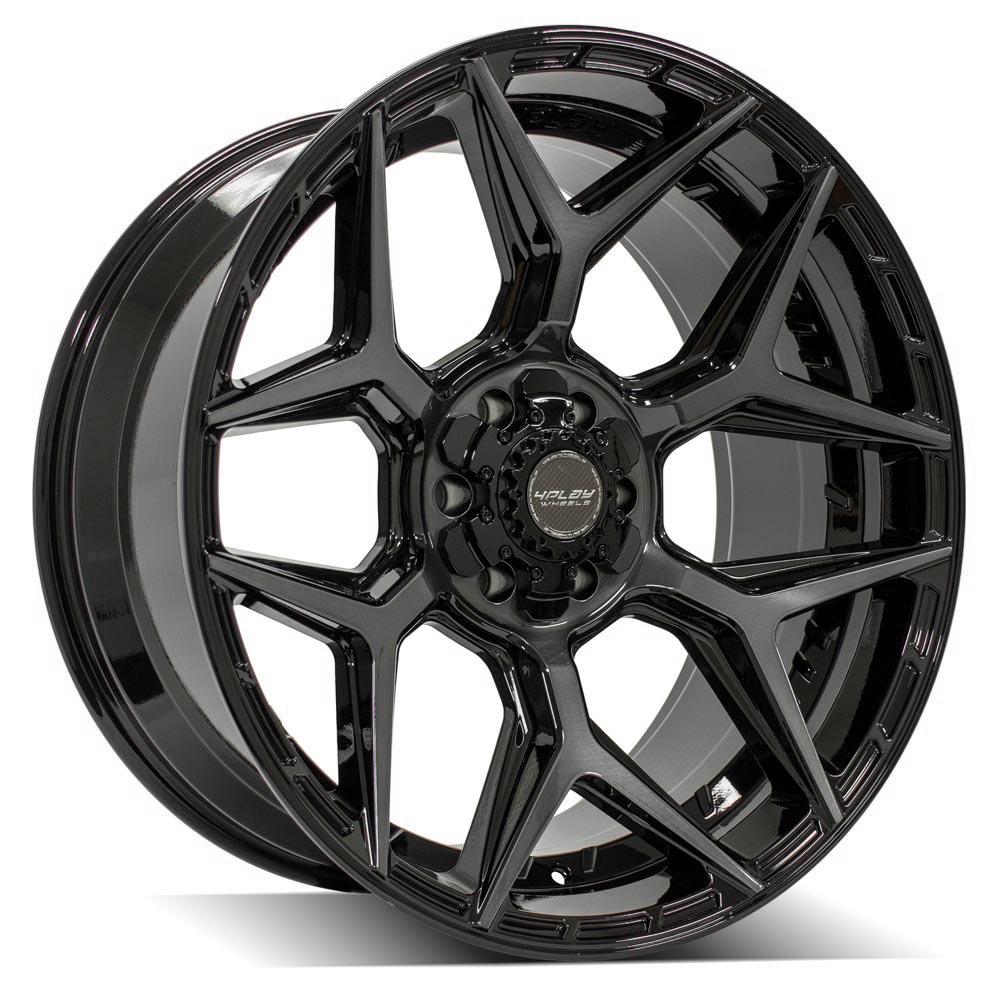 4PLAY Gen3 4P06 22x10 6x135mm & 6x5.5" -18et in Gloss Black w/ Brushed Face & Tinted Clear