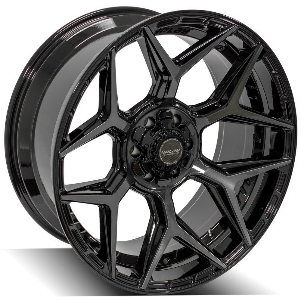 4PLAY Gen3 4P06 22x10 6x135mm & 6x5.5" -18et in Gloss Black w/ Brushed Face & Tinted Clear