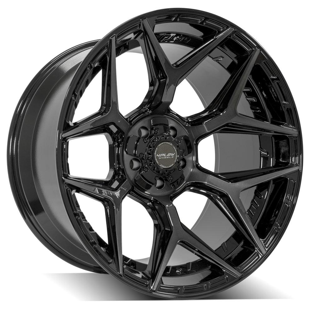 4PLAY Gen3 4P06 22x12 5x5" & 5x5.5" -44et in Gloss Black w/ Brushed Face & Tinted Clear