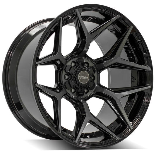 4PLAY Gen3 4P06 22x12 6x135mm & 6x5.5" -44et in Gloss Black w/ Brushed Face & Tinted Clear