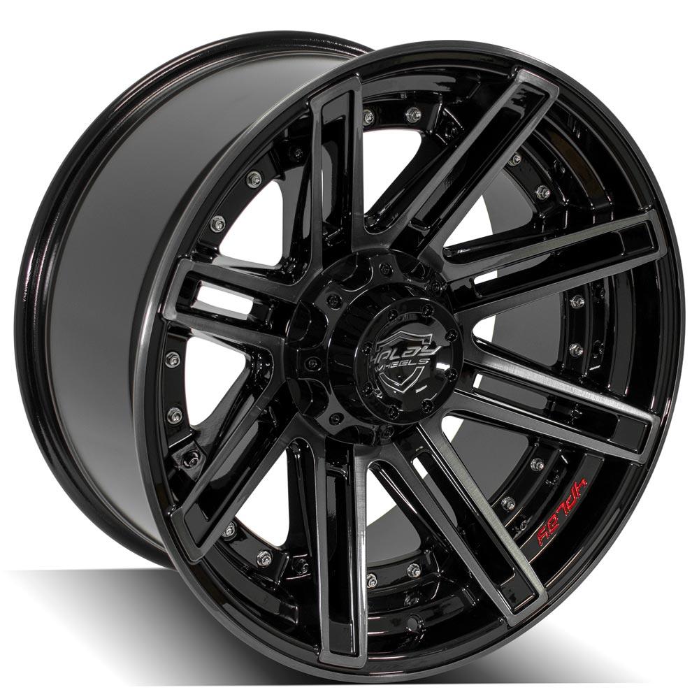 4PLAY Gen2 4P08 20x10 6x135mm & 6x5.5" -18et in Gloss Black w/ Brushed Face & Tinted Clear