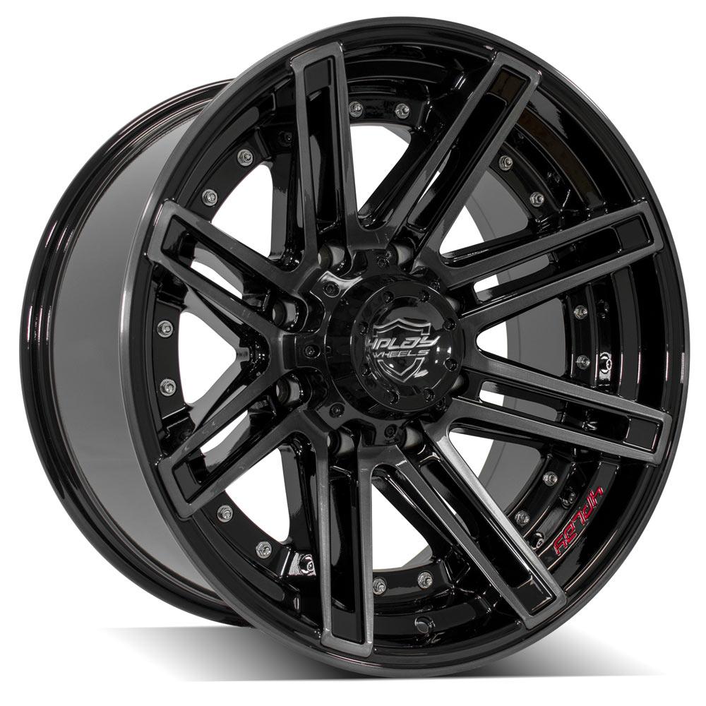 4PLAY Gen2 4P08 20x10 8x170mm -24et in Gloss Black w/ Brushed Face & Tinted Clear