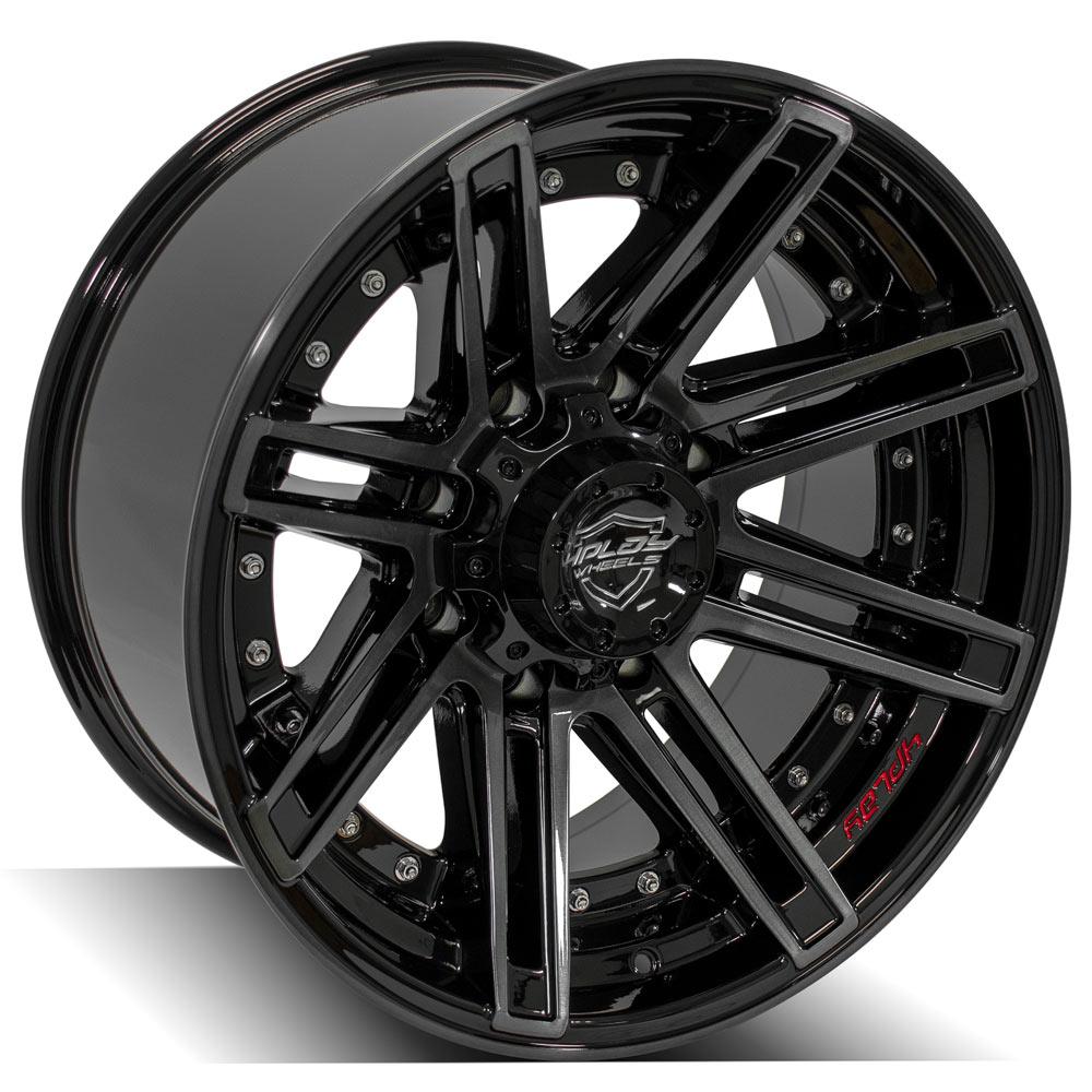 4PLAY Gen2 4P08 20x10 8x170mm -24et in Gloss Black w/ Brushed Face & Tinted Clear