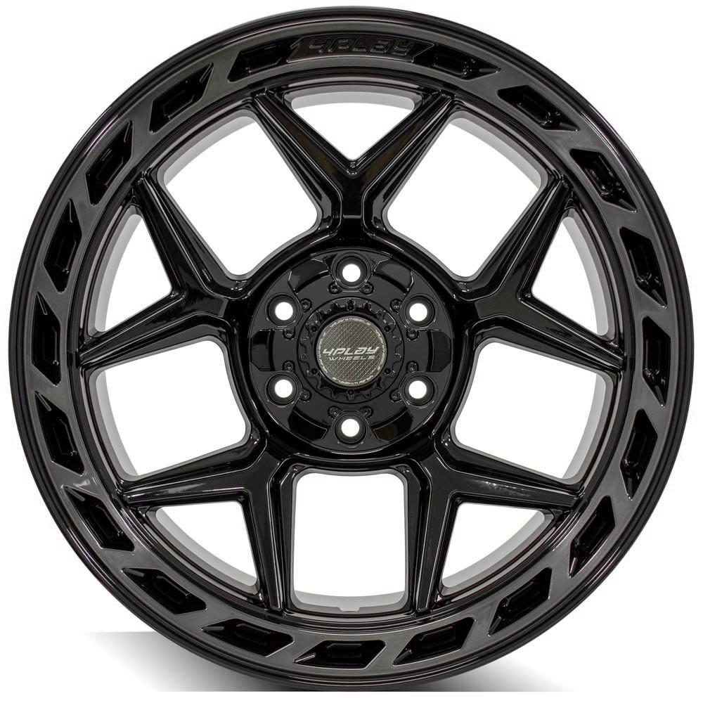 4PLAY Gen3 4P55 20x10 6x135mm & 6x5.5" -18et in Gloss Black w/ Brushed Face & Tinted Clear