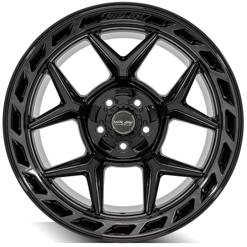 4PLAY Gen3 4P55 20x12 5x5" & 5x5.5" -44et in Gloss Black w/ Brushed Face & Tinted Clear