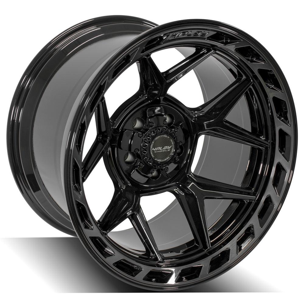 4PLAY Gen3 4P55 20x12 5x5" & 5x5.5" -44et in Gloss Black w/ Brushed Face & Tinted Clear