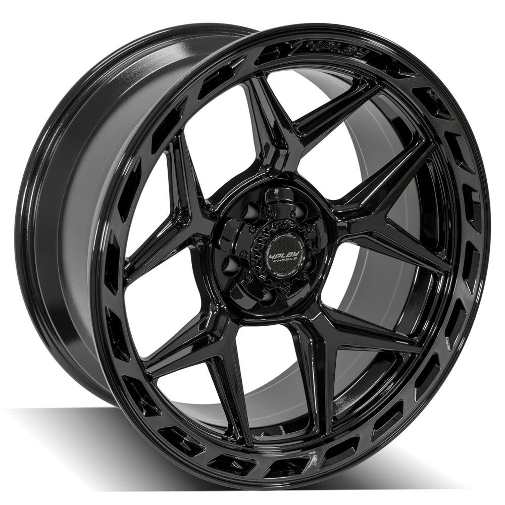 4PLAY Gen3 4P55 22x10 5x5" & 5x5.5" -18et in Gloss Black w/ Brushed Face & Tinted Clear