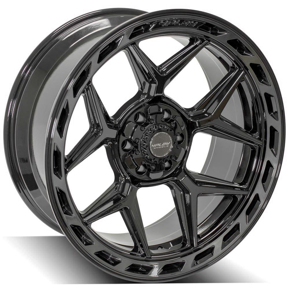 4PLAY Gen3 4P55 22x10 6x135mm & 6x5.5" -18et in Gloss Black w/ Brushed Face & Tinted Clear