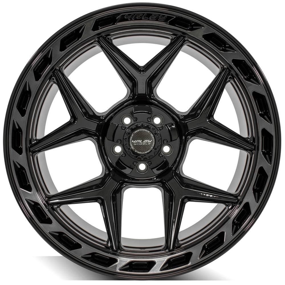 4PLAY Gen3 4P55 22x12 5x5" & 5x5.5" -44et in Gloss Black w/ Brushed Face & Tinted Clear