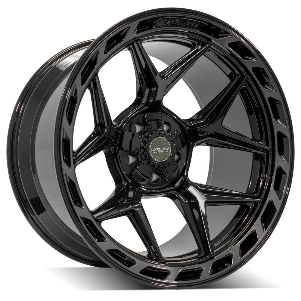 4PLAY Gen3 4P55 22x12 5x5" & 5x5.5" -44et in Gloss Black w/ Brushed Face & Tinted Clear