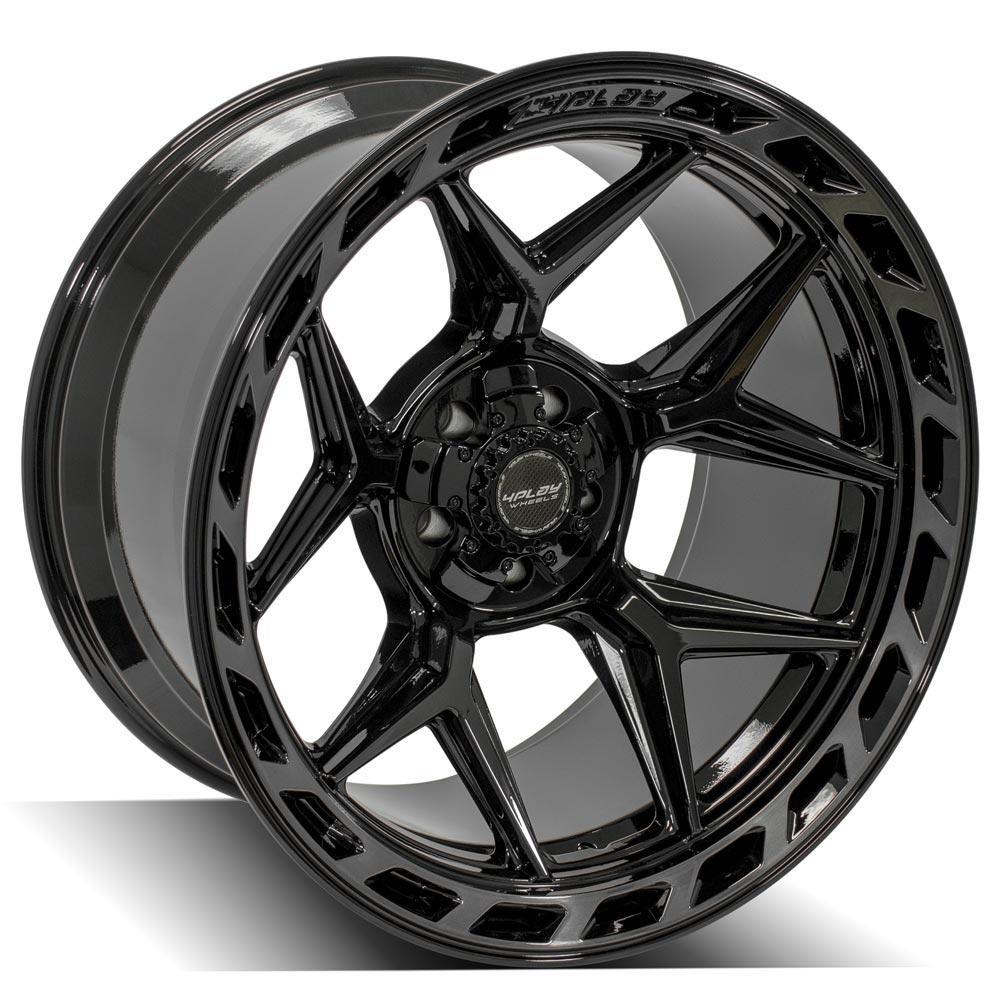 4PLAY Gen3 4P55 22x12 5x5" & 5x5.5" -44et in Gloss Black w/ Brushed Face & Tinted Clear