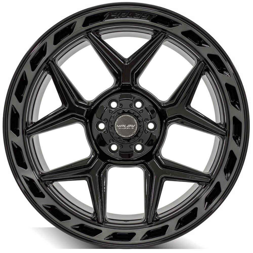 4PLAY Gen3 4P55 22x12 6x135mm & 6x5.5" -44et in Gloss Black w/ Brushed Face & Tinted Clear