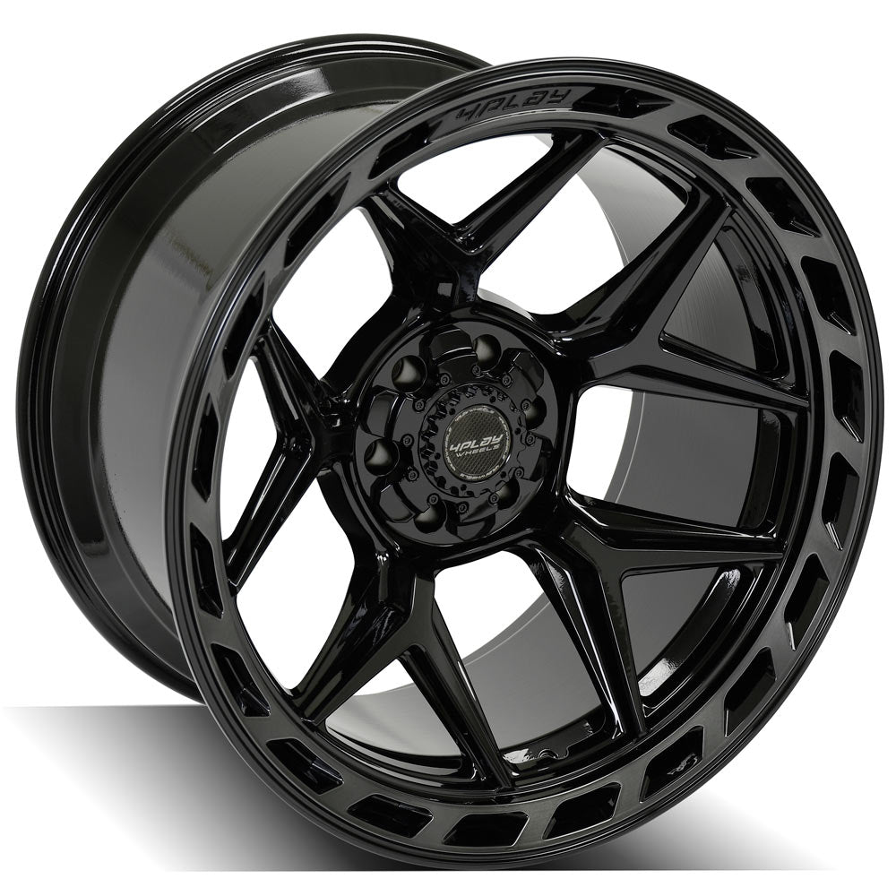 4PLAY Gen3 4P55 22x12 6x135mm & 6x5.5" -44et in Gloss Black w/ Brushed Face & Tinted Clear