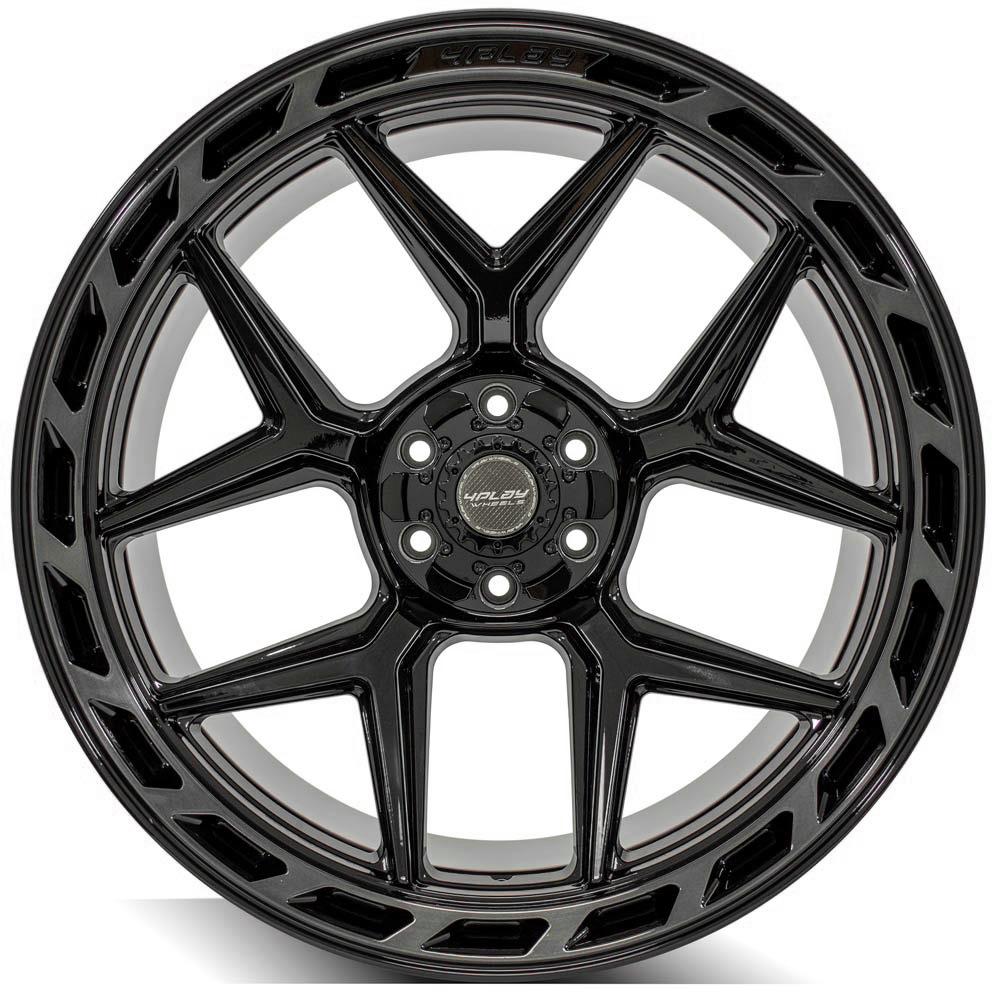 4PLAY Gen3 4P55 24x12 6x135mm & 6x5.5" -44et in Gloss Black w/ Brushed Face & Tinted Clear