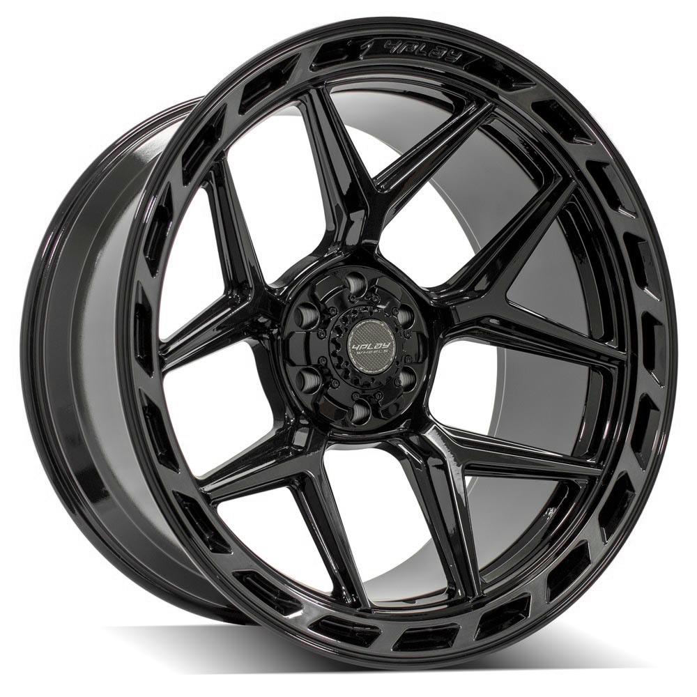 4PLAY Gen3 4P55 24x12 6x135mm & 6x5.5" -44et in Gloss Black w/ Brushed Face & Tinted Clear