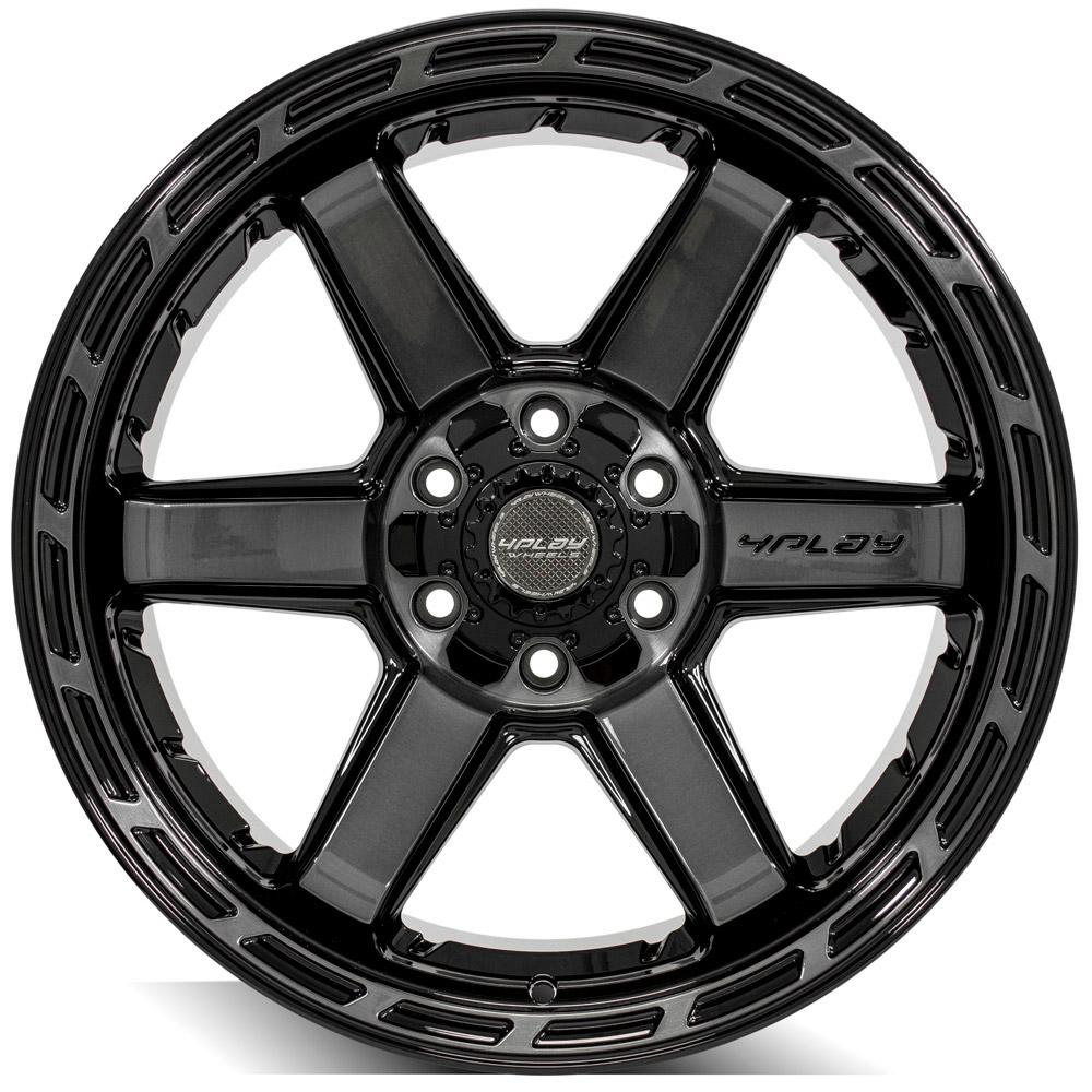 4PLAY Gen3 4P63 20x10 6x135mm & 6x5.5" -18et in Gloss Black w/ Brushed Face & Tinted Clear