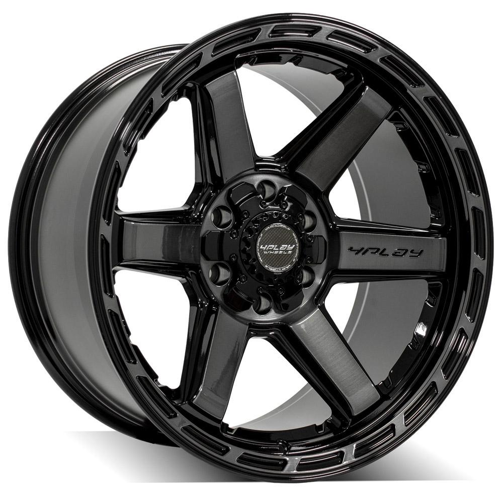 4PLAY Gen3 4P63 20x10 6x135mm & 6x5.5" -18et in Gloss Black w/ Brushed Face & Tinted Clear