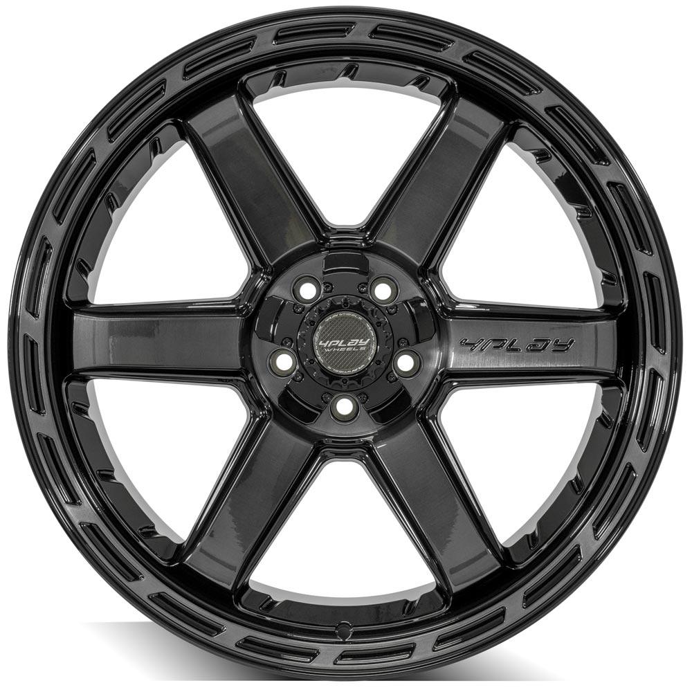 4PLAY Gen3 4P63 22x10 5x5" & 5x5.5" -18et in Gloss Black w/ Brushed Face & Tinted Clear