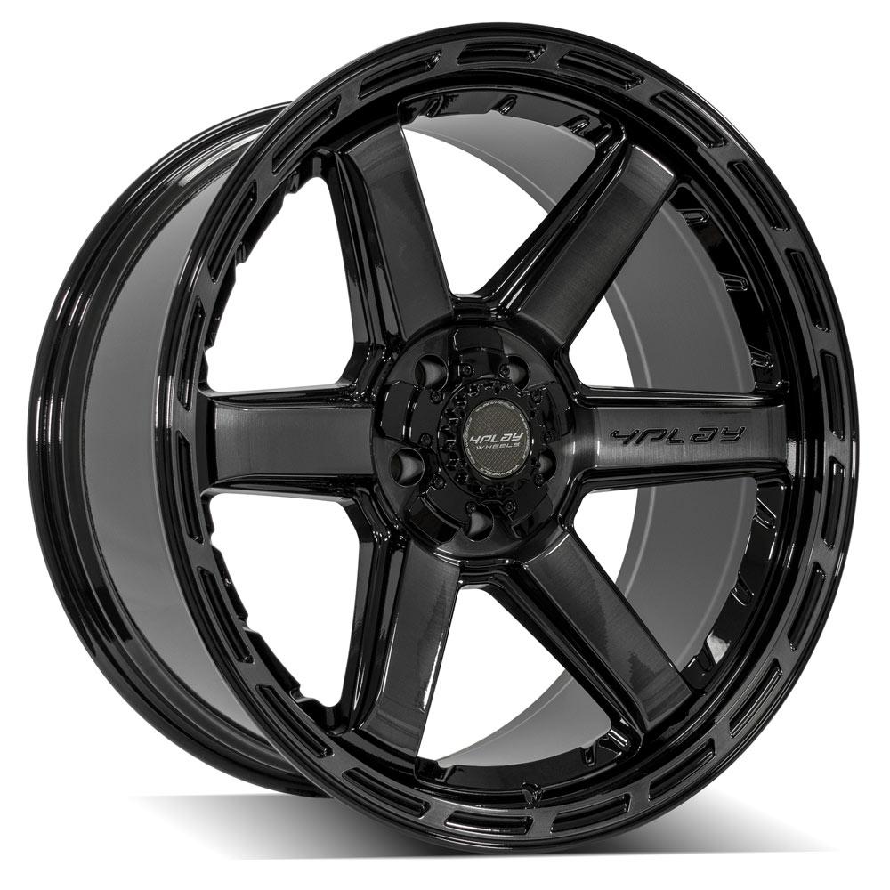 4PLAY Gen3 4P63 22x10 5x5" & 5x5.5" -18et in Gloss Black w/ Brushed Face & Tinted Clear