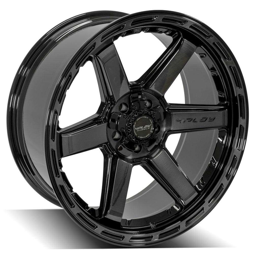 4PLAY Gen3 4P63 22x10 5x5" & 5x5.5" -18et in Gloss Black w/ Brushed Face & Tinted Clear