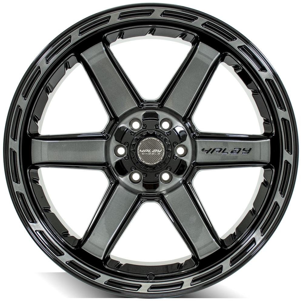 4PLAY Gen3 4P63 22x10 6x135mm & 6x5.5" -18et in Gloss Black w/ Brushed Face & Tinted Clear