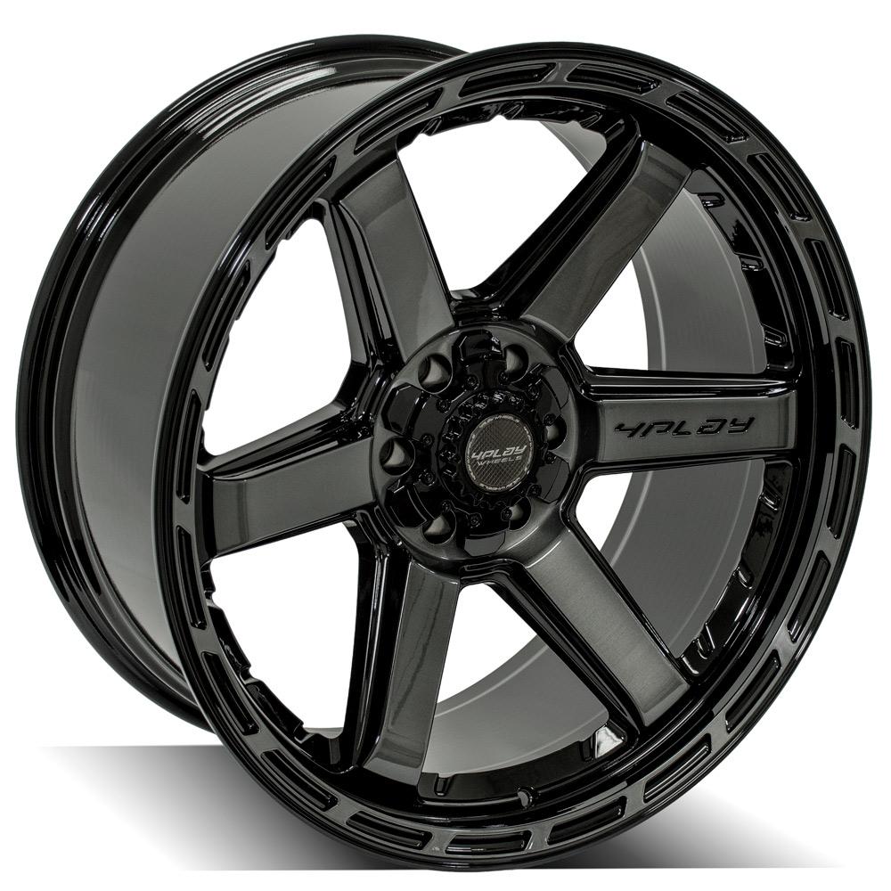 4PLAY Gen3 4P63 22x10 6x135mm & 6x5.5" -18et in Gloss Black w/ Brushed Face & Tinted Clear