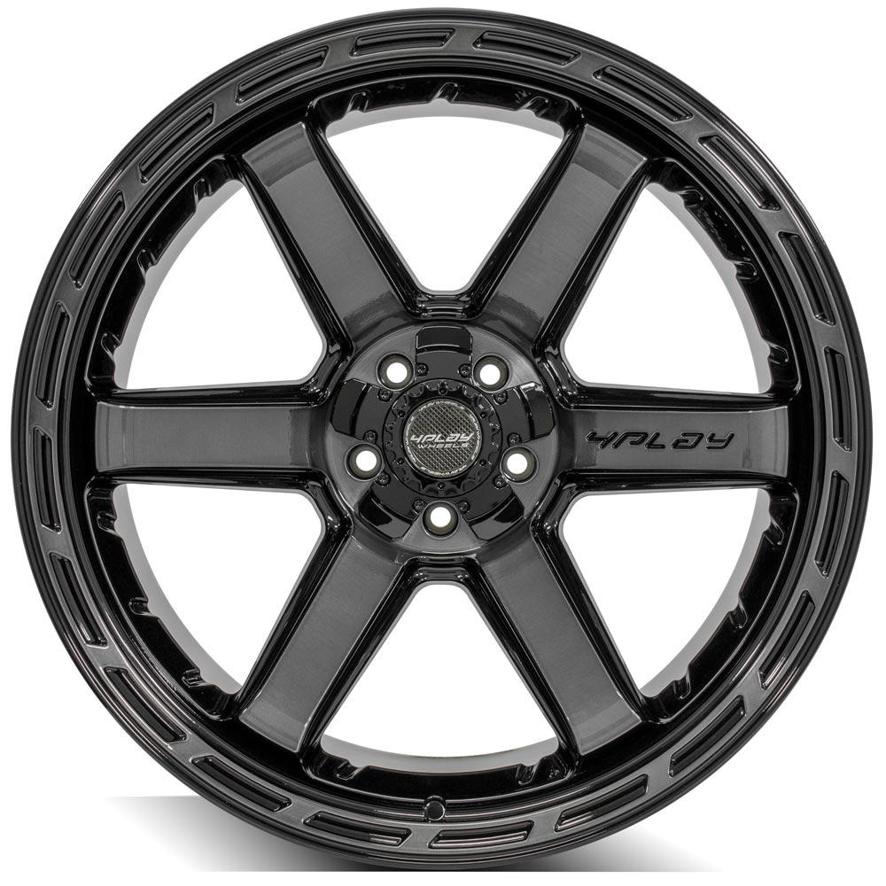 4PLAY Gen3 4P63 22x12 5x5" & 5x5.5" -44et in Gloss Black w/ Brushed Face & Tinted Clear