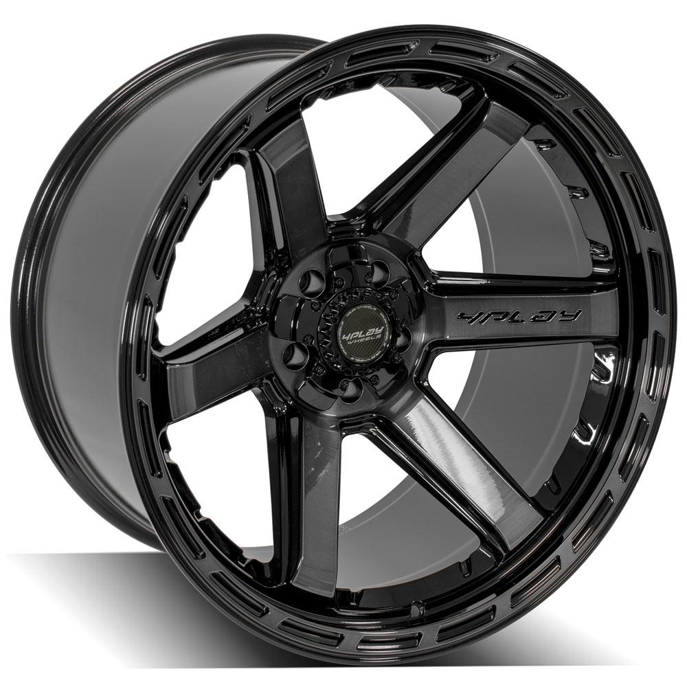 4PLAY Gen3 4P63 22x12 5x5" & 5x5.5" -44et in Gloss Black w/ Brushed Face & Tinted Clear