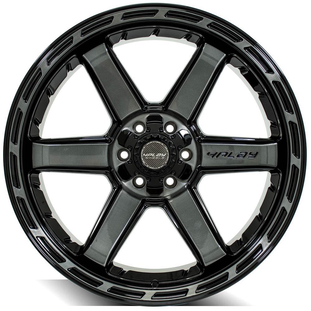 4PLAY Gen3 4P63 22x12 6x135mm & 6x5.5" -44et in Gloss Black w/ Brushed Face & Tinted Clear