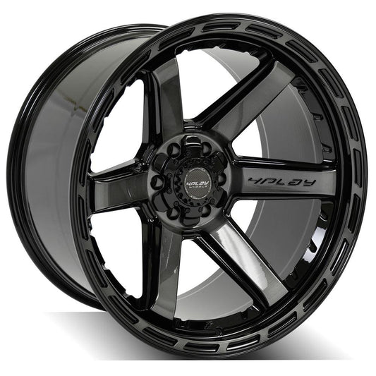 4PLAY Gen3 4P63 22x12 6x135mm & 6x5.5" -44et in Gloss Black w/ Brushed Face & Tinted Clear