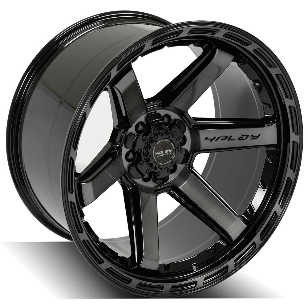 4PLAY Gen3 4P63 22x12 6x135mm & 6x5.5" -44et in Gloss Black w/ Brushed Face & Tinted Clear