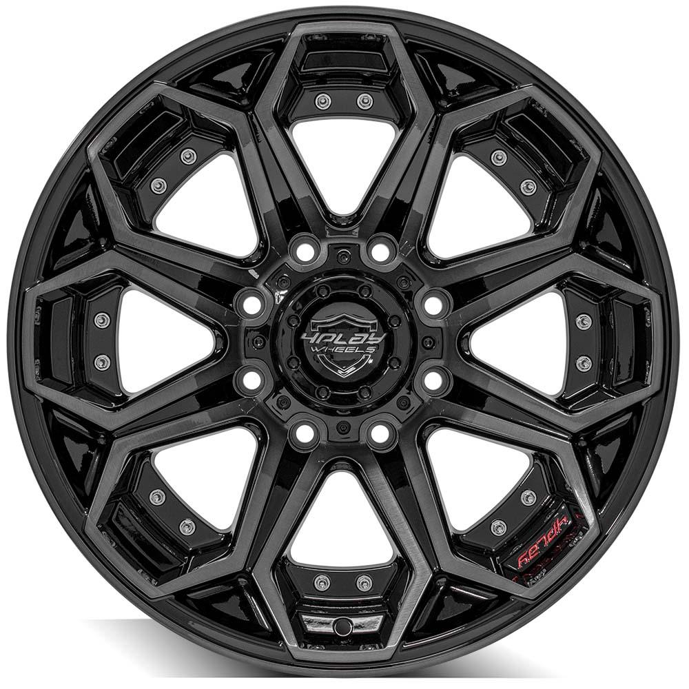 4PLAY Gen2 4P80R 20x10 8x170mm -24et in Gloss Black w/ Brushed Face & Tinted Clear