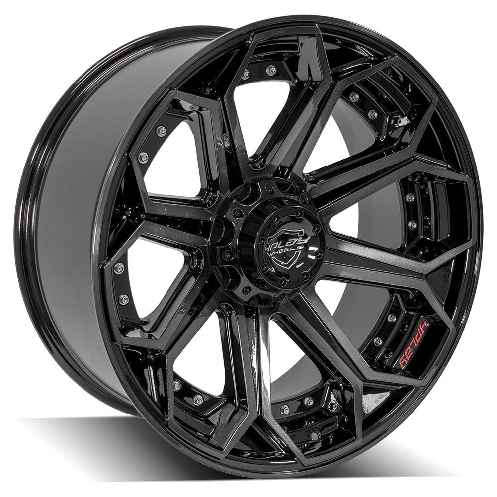 4PLAY Gen2 4P80R 22x10 6x135mm & 6x5.5" -18et in Gloss Black w/ Brushed Face & Tinted Clear