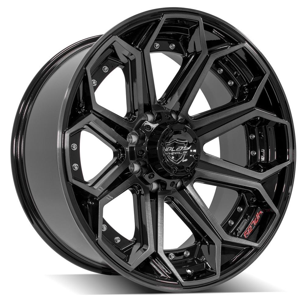 4PLAY Gen2 4P80R 22x10 8x170mm -24et in Gloss Black w/ Brushed Face & Tinted Clear