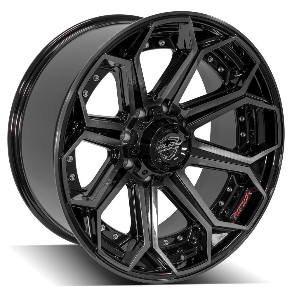 4PLAY Gen2 4P80R 22x10 8x170mm -24et in Gloss Black w/ Brushed Face & Tinted Clear