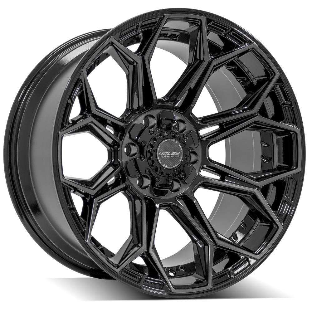 4PLAY Gen3 4P83 20x10 6x135mm & 6x5.5" -18et in Gloss Black w/ Brushed Face & Tinted Clear