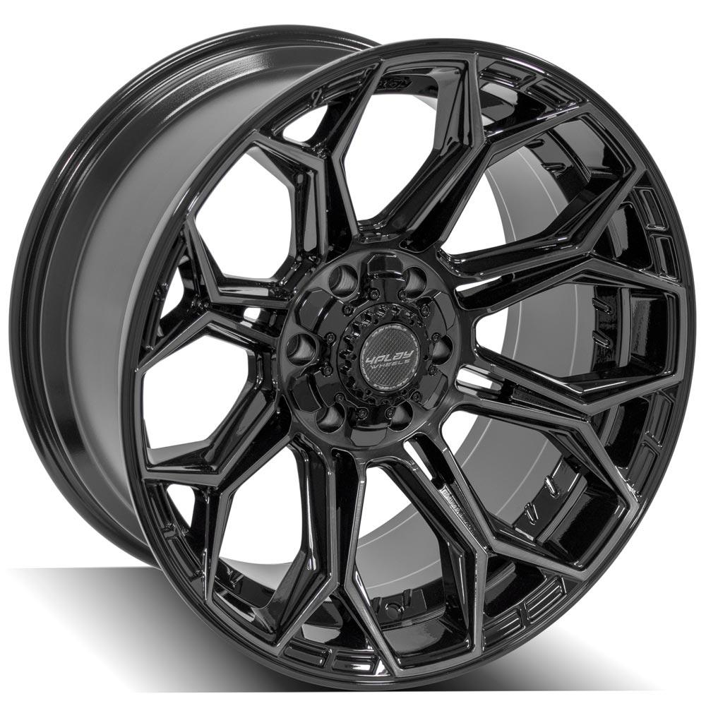 4PLAY Gen3 4P83 20x10 6x135mm & 6x5.5" -18et in Gloss Black w/ Brushed Face & Tinted Clear