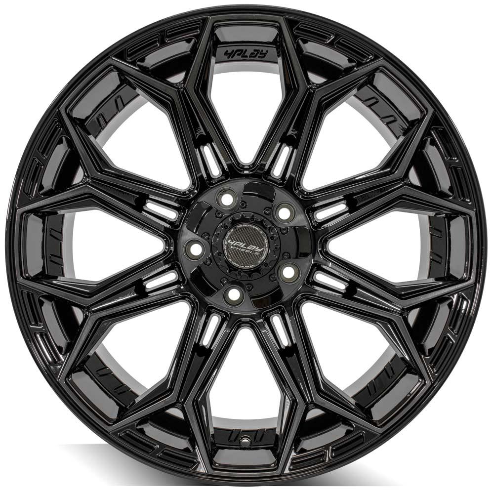 4PLAY Gen3 4P83 22x10 5x5" & 5x5.5" -18et in Gloss Black w/ Brushed Face & Tinted Clear