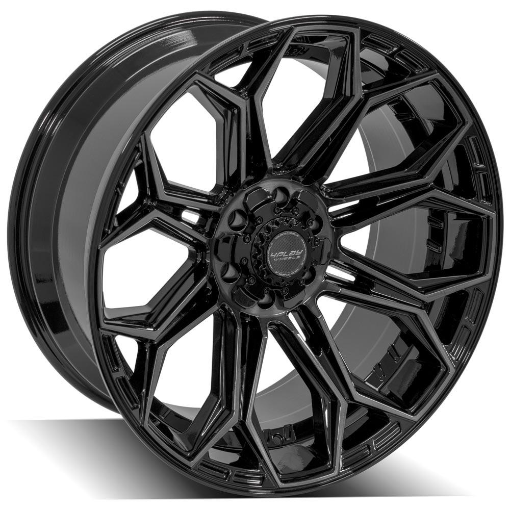 4PLAY Gen3 4P83 22x10 6x135mm & 6x5.5" -18et in Gloss Black w/ Brushed Face & Tinted Clear