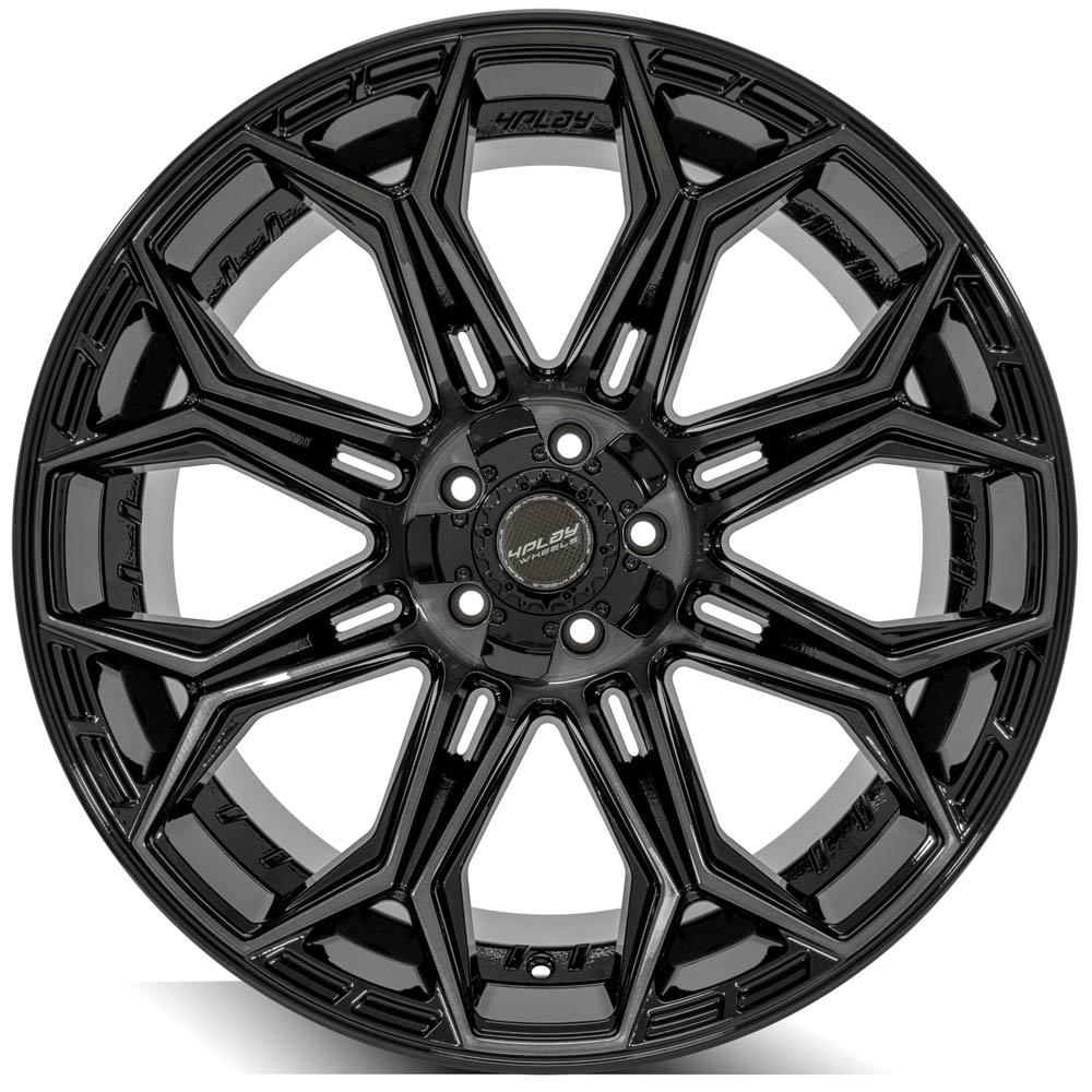 4PLAY Gen3 4P83 22x12 5x5" & 5x5.5" -44et in Gloss Black w/ Brushed Face & Tinted Clear