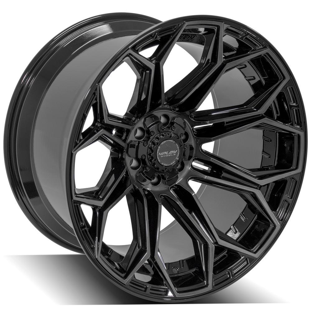 4PLAY Gen3 4P83 22x12 6x135mm & 6x5.5" -44et in Gloss Black w/ Brushed Face & Tinted Clear